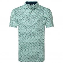 FootJoy Surfs Up Lisle Men's Golf Shirt (Green/White)
