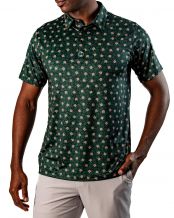 PINS & ACES Dark Azalea Men's Polo (Green)