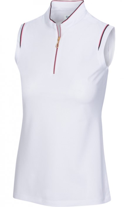 Greg Norman Divine Sleeveless Zip Ladies White Shirt