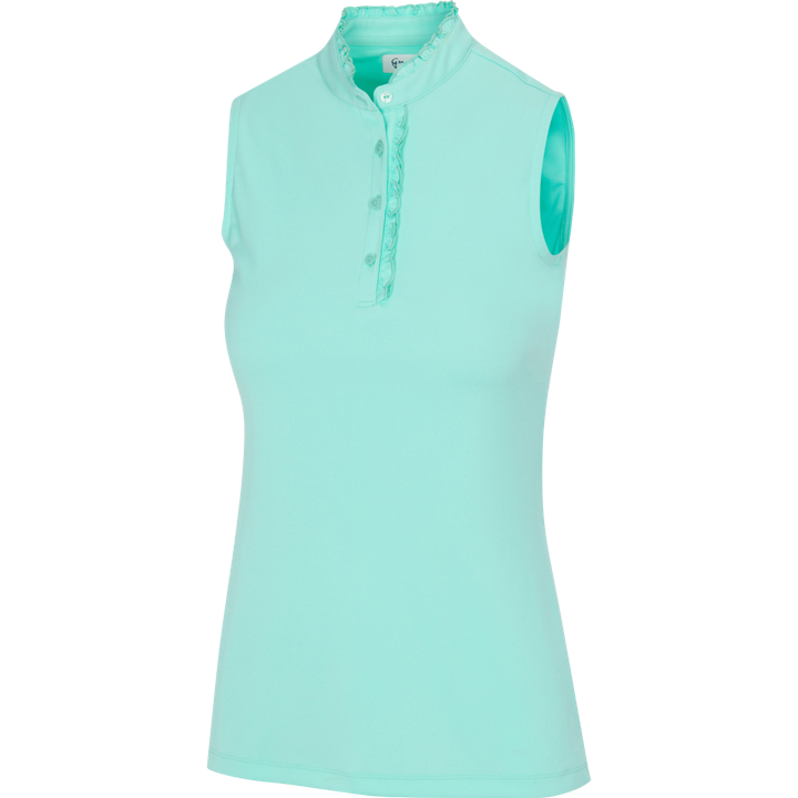 Greg Norman ML75 Ruffle Trim SL Ladies Julep Golf Shirt