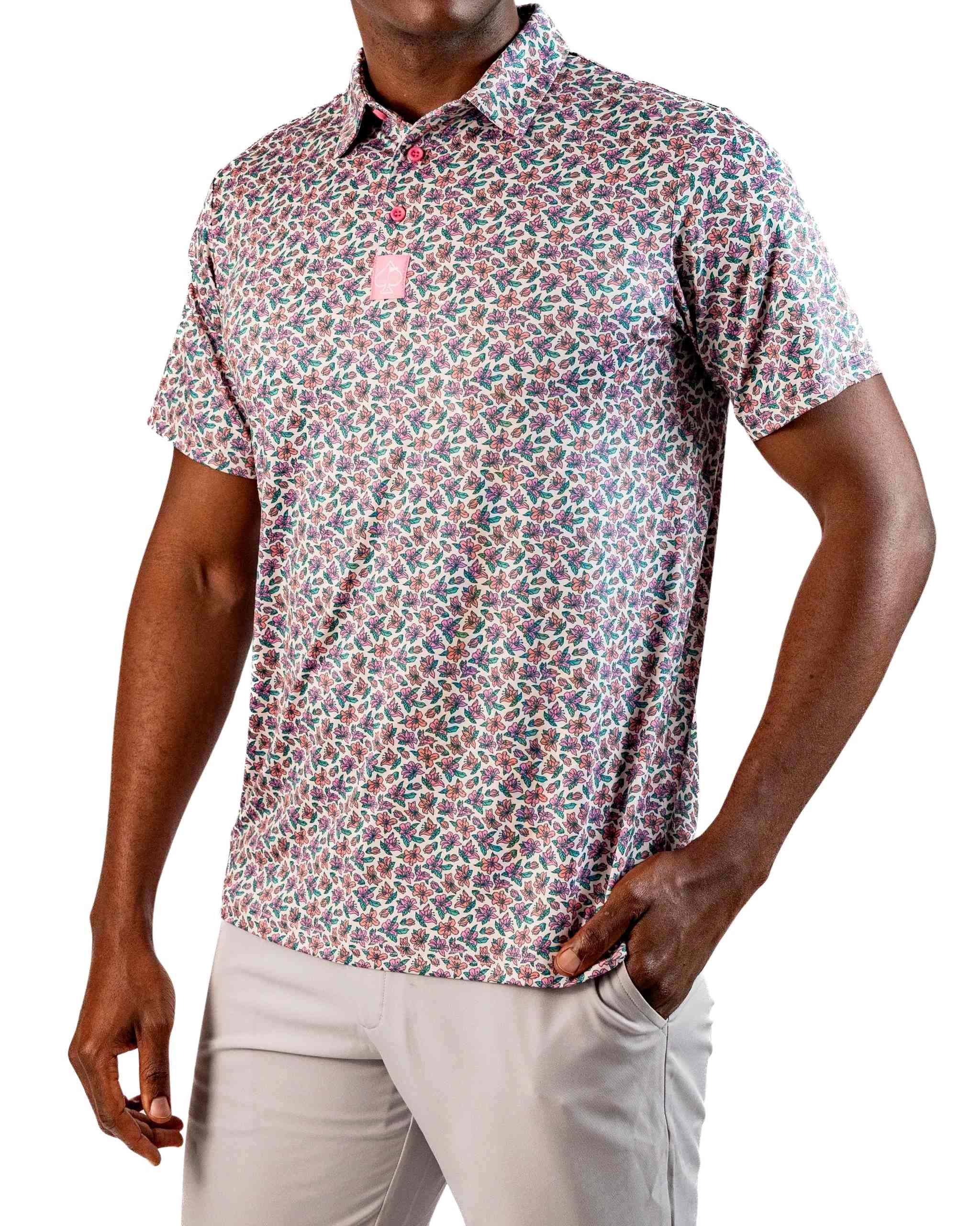 The PINS & ACES Light Azalea Polo (White)