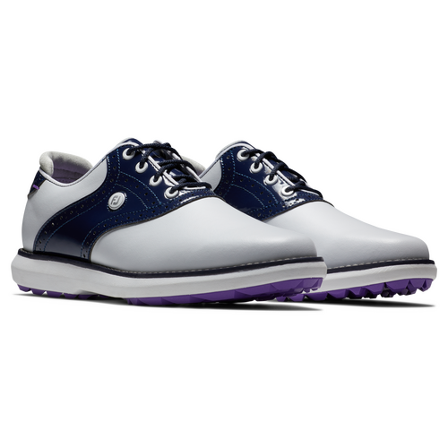 FootJoy Traditions SL White/Navy/Purple Ladies Shoe