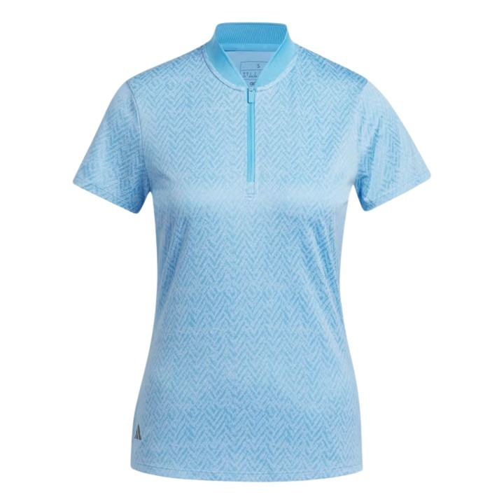 adidas ultimate365 Jacquard Ladies Blue Golf Shirt