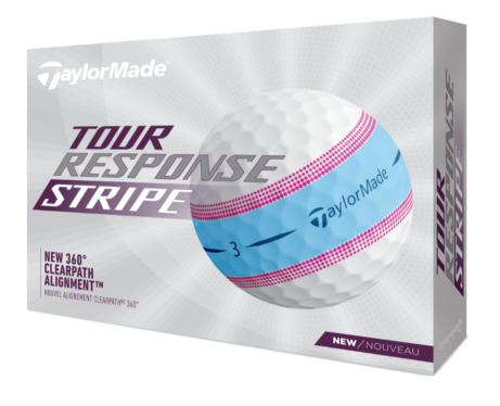 Taylormade Tour Response Blue/Pink Stripe Men's Golf Ball (2022)