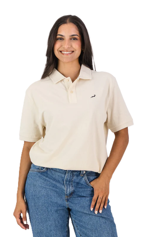 Old School Springboks Embroidery Polo (Ivory)