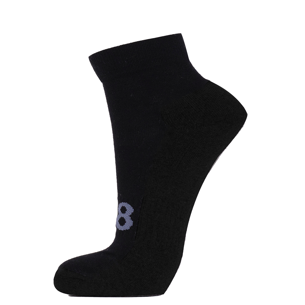 10&8 Men's Ankle 2 Pack Black Socks