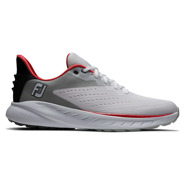 FootJoy Flex XP Men's White/ Black and Red Spikeless Shoe