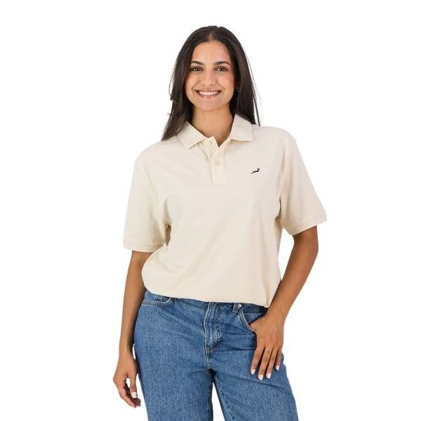 Old School Springboks Embroidery Men's Polo (Ivory)