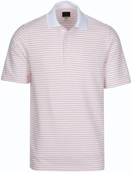 Greg Norman Protek Pique Men's Stripe White/Beige Shirt 