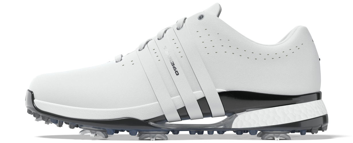adidas Men's Tour360 Wide Shoes (White/Black/Blue)