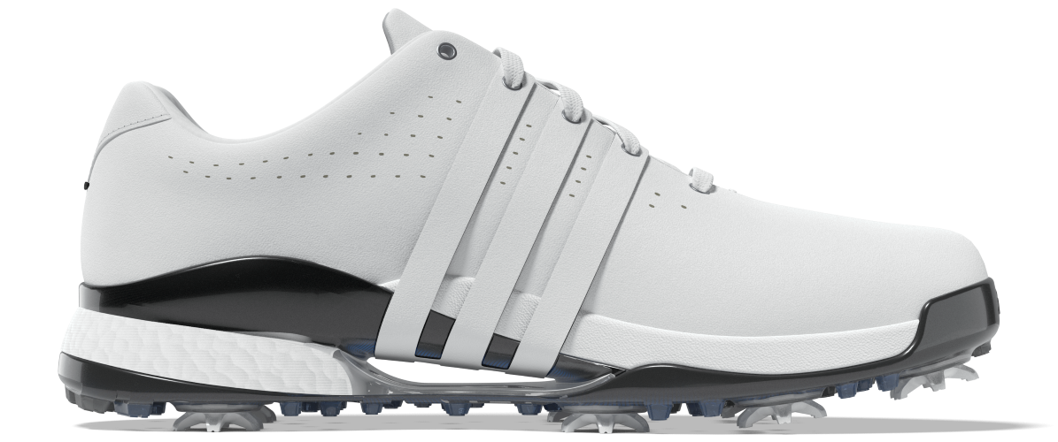 adidas Men's Tour360 Wide Shoes (White/Black/Blue)