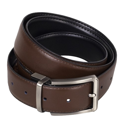10&8 Men's Reversable Black/Brown Leather Belt 