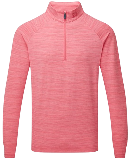 FootJoy Wave Jacquard Chill-Out Men's Pink Lemonade Quarter Zip Pullover