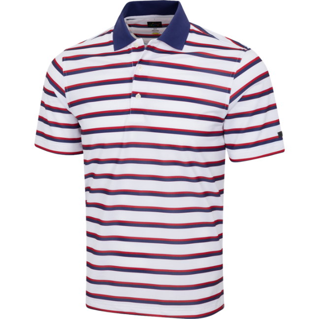 Greg Norman Pique Stripe Men's White Shirt 